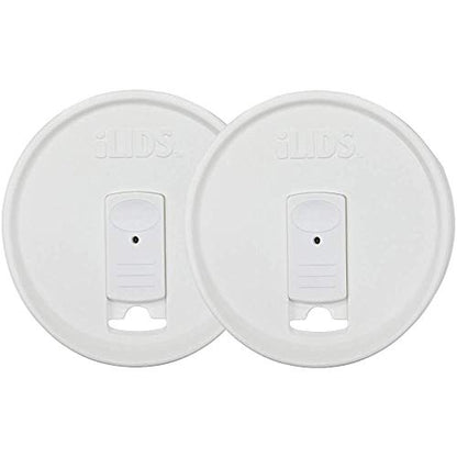 Wide-Mouth Mason Jar Drink Lid - USA Made, BPA-Free, Spill-Resistant for Coffee, Cold Brew & Iced Tea - Fits 3 3/8 in Ball & Kerr Wide Mouth - Pack of 2 - color: White