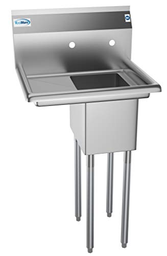KoolMore 1 Compartment Stainless Steel NSF Commercial Kitchen Prep & Utility Sink with Drainboard - Bowl Size 10" x 14" X 10" - size: 1 Drainboard