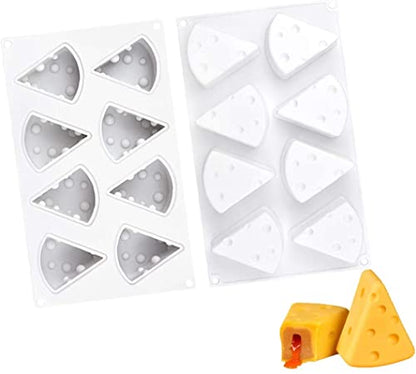 Cheese Shape Silicone Mold, Non-Stick Silicone Baking Mold for Ice Cube Tray Chocolate, Cake, Jelly, Mousse cake Pastry for Household Kitchen