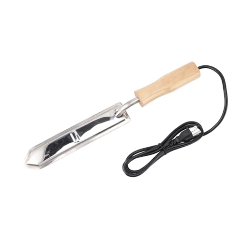 ZJchao Beekeeping Uncapping Knife Electric Honey Uncapping Knife Stainless Steel Hot Knife with Adjustable Heat for Efficient Honey Harvesting from Beehives Solid Wood Handle 14.2 x 25