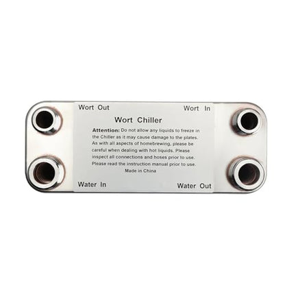 Heat Exchanger, 20/30/40 Plates Heat Exchanger Wort Chiller, Stainless Steel Counterflow Chiller Homebrew Beer Cooler Garden Hose Rapid Cooling(20 plate) - color: 20 plate