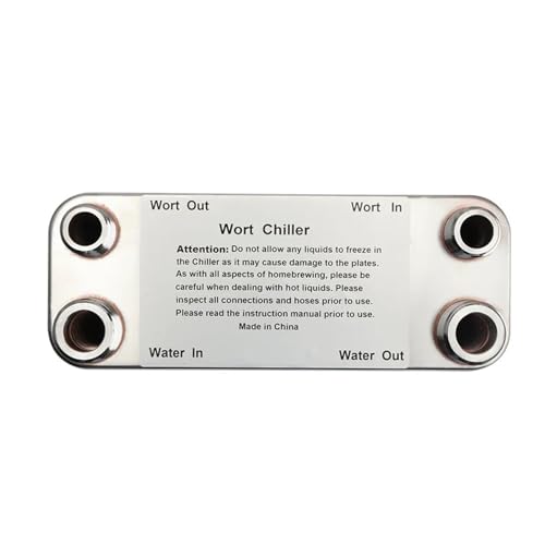 Heat Exchanger, 20/30/40 Plates Heat Exchanger Wort Chiller, Stainless Steel Counterflow Chiller Homebrew Beer Cooler Garden Hose Rapid Cooling(40 plate) - color: 40 plate