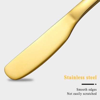 Homquen Stainless Steel Butter Knife, Gold Butter Knives, Butter Spreader, Butter Spreader Knife for Kitchen Restaurant Party, Kitchen Gadgets, Set of 4 - color: 2. Gold