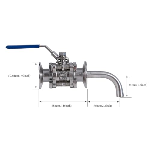 1.5 Inch Tri Clamp Ball Valve & Racking Arm Pick-up Tube Stainless Steel 304 Homebrew Boil Kettle Conical Fermenter Parts