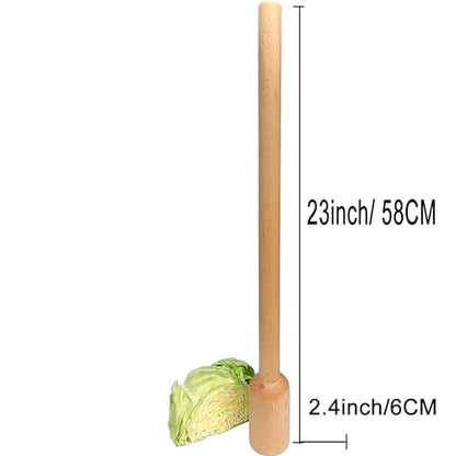 Sauerkraut Pounder 23 inch beech wood Cabbage Smasher/Stomper mashing machine