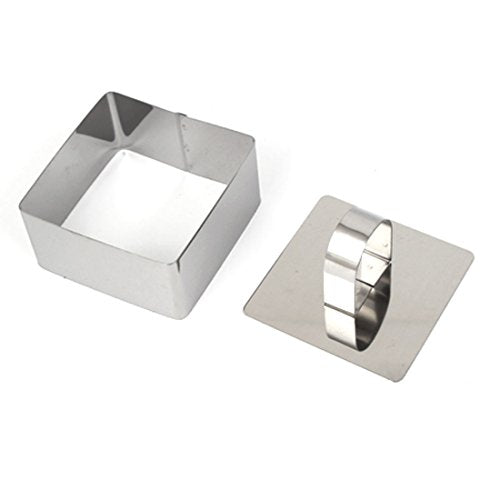 Ruilogod Stainless Steel DIY Small Mousse Ring Lamy Cheese Cake Food Moulding Tool(Square) (id: ffa ee6 a85 6c8 8f0