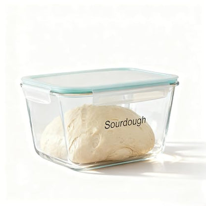 2.6L/88 oz Sourdough Starter Jar, Large Glass Jar with Airtight Lid, Sourdough Bread Baking Supplies, Sour Dough Starter Tools Kit, Wide Mouth Fermentation Jar, Kitchen Food Storage Container