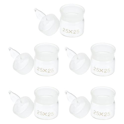GARVALON 5pcs Glass Weighing Bottles Lids Laboratory Weighing Holders for Experiments Chemical Glassware for Home Classroom and Research Use - size: 5.00X2.50X2.50CM