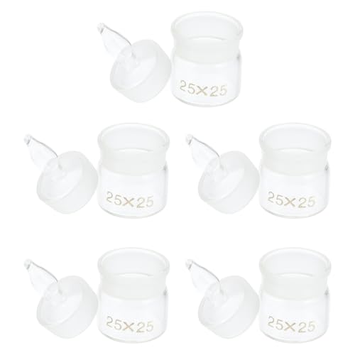 GARVALON 5pcs Glass Weighing Bottles Lids Laboratory Weighing Holders for Experiments Chemical Glassware for Home Classroom and Research Use - size: 5.00X2.50X2.50CM