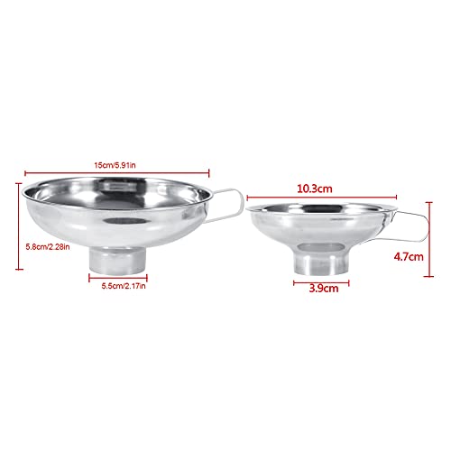 Canning Funnel for Kitchen Use, Stainless Steel Wide Mouth Funnel with Handle for Wide and Regular Jars - color: L