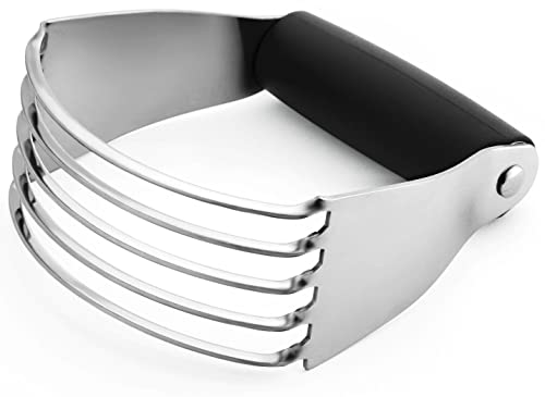 Spring Chef Dough Blender, Top Professional Pastry Cutter with Heavy Duty Stainless Steel Blades, Medium Size, Black - color: Black, size: 3" Medium