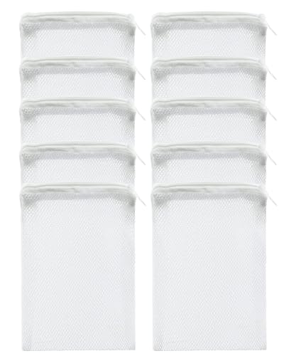 10 Pcs Aquarium Filter Media Bags - Reusable Mesh Bags (6" x 4") for Fish Tank Filters