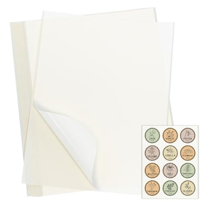 L LIKED Dissolvable Food Labels - 25 Custom Stickers, 8.5" x 11" Printable Labels for Inkjet Printers, 25 Sheets - size: 8.5" x 11" | 25 Labels