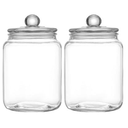 Glass Jars with Airtight Lid Set of 2, Food Jars 68 oz, Pickle Jars, Canning Jars, Glass Containers, Suitable for Kitchen, Pickles, Flour, Grains, Pasta, Sugar, Herbs, Coffee - color: 2 Litre（Set of 2）