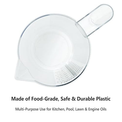 Plastic Measuring Cup with Handle, Pool Chemical Measuring Cup, Plastic Measuring Pitcher for Liquid Mixing, Pouring, Lawn Care, Pet Food, Motor Oil, Laboratory and More (120, Fluid Ounces, 3500ml) - size: 120 fl oz