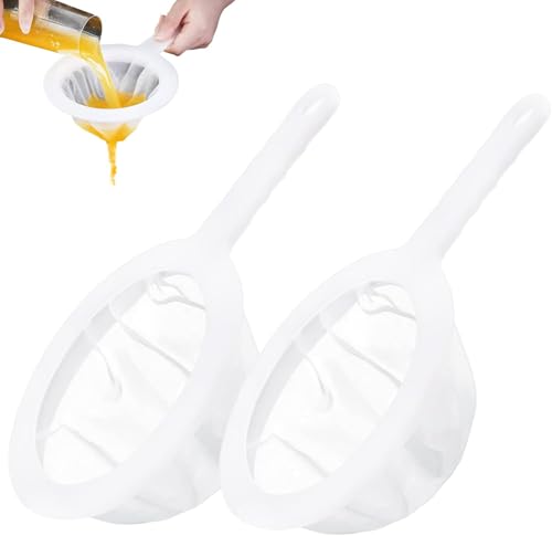 2 Piece Fine Nylon Mesh Strainer Kitchen Food Yogurt Mesh Sieve Plastic Mesh Colander with Handle Mini Brine Shrimp Separation Net for Filtering Juice Milk Soy Coffee Honey Wine Yogurt (80/120 Mesh) - size: 80/120 Mesh