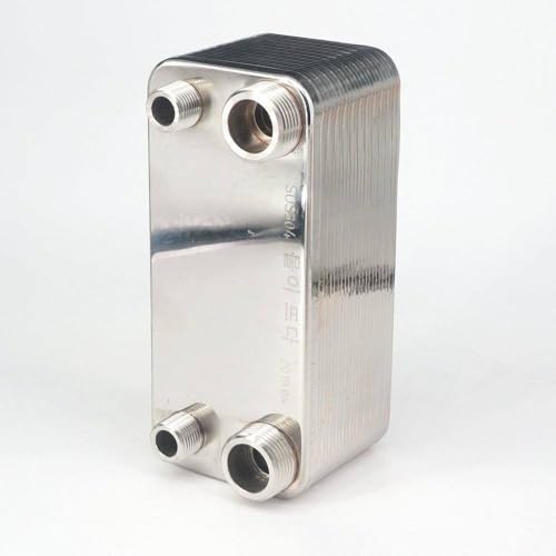Generic 24 Plates Heat Exchanger Beer Wort Chiller Cooler 304 Stainless Steel for Home Brewing Beer