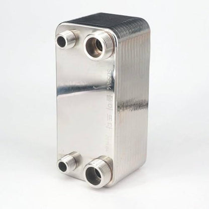 Generic 24 Plates Heat Exchanger Beer Wort Chiller Cooler 304 Stainless Steel for Home Brewing Beer