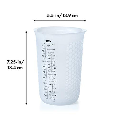 OXO Good Grips 4-Cup Squeeze & Pour Silicone Measuring Cup with Stay-Cool Pattern - size: 4 Cup, style: Cup