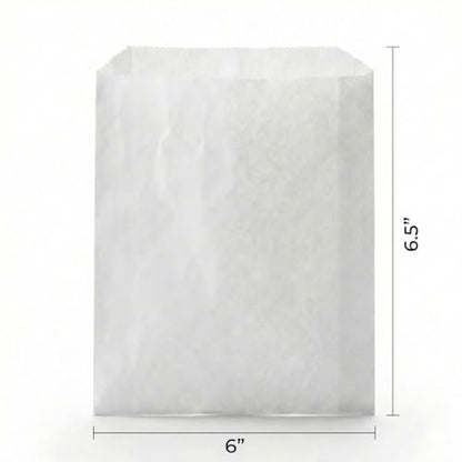 White Paper Bags 6x6.5" - Restaurant Takeout Sandwich Bags for Fast Food, Deli, Food Truck - 1000 Count Bulk - style: Large White
