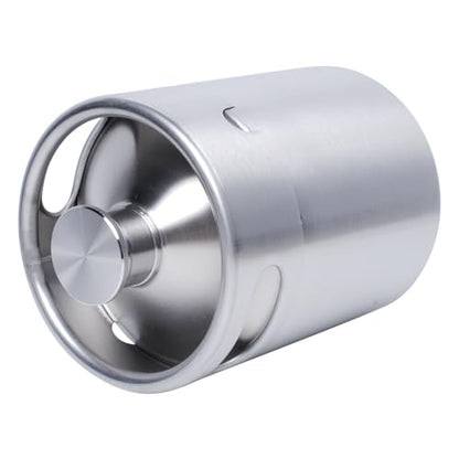 Mini Keg Growler, Pressurized Growler 64 OZ 304 Stainless Steel Mini Keg with Seal knob Cover for Home kitchen Brewing Beer(2L) | Airtight seal for freshness Compact & portable design Pressure relief valve cap