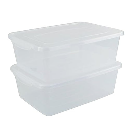 Vababa 2-Pack 16 L Pizza Dough Proofing Box with Lid, Dough Rising Box | Clear Food Pizza Storage Container, Large Capacity, BPA-Free, Dishwasher Safe, for Sourdough, Bread Dough & Pizza Dough