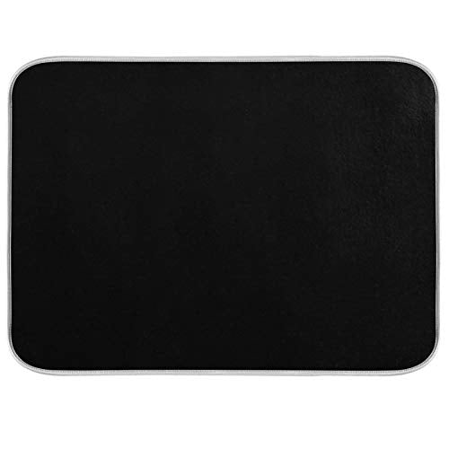 Dish Drying Mat for Kitchen Counter Absorbent Microfiber Dry Dishes Mats Drainer Counter Mat Black Drying Dish Pad 16 x 18 Inch for Countertops Decor - color: Black, size: 16 X 18 in