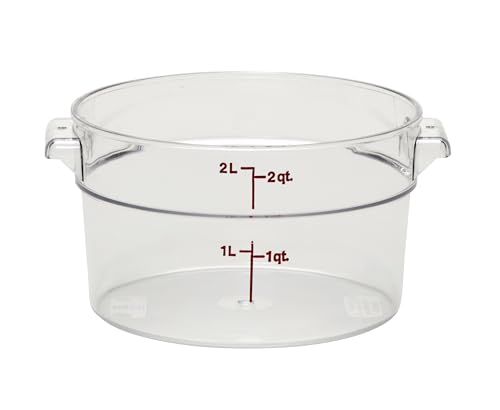 Cambro RFSCW2135 Camwear 2-Quart Round Food Storage Container, Polycarbonate, Clear, NSF - size: 2 Quart