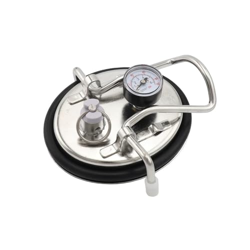 Homebrew Beer Cornelius Type Corny Keg Lid 0-90PSI Gauge Carbonation Lid with Pressure Relief Valve Bar Tool(Lid With Gauge) - color: Lid With Gauge