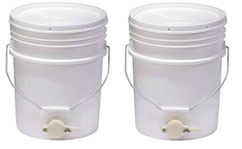 TWO 5 gallon, Food Grade HDPE, Honey Bucket with Gate, complete with easy to follow assembly instructions