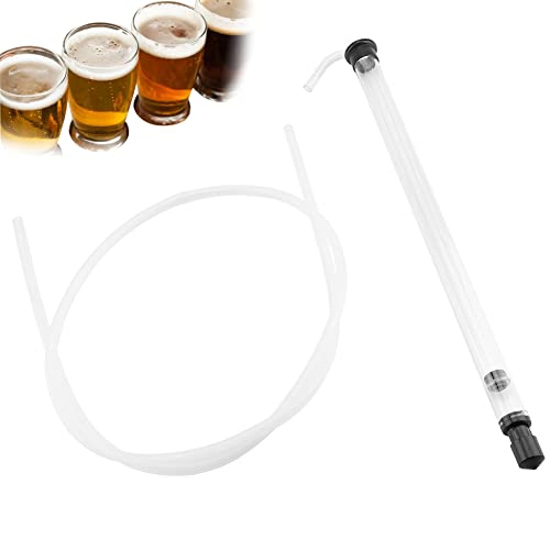Pssopp Auto Siphon Racking Cane, Premium Bottling Auto Siphon with Transparent Tubing for Homebrew Beer Wine Making and Aquarium Water Changing Plastic 3/8 Inch Size 38.5cm Length
