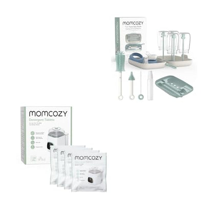 Momcozy KleanPal Pro 120 Tablets & 7-in-1 Silicone Bottle Brush Cleaning Kit