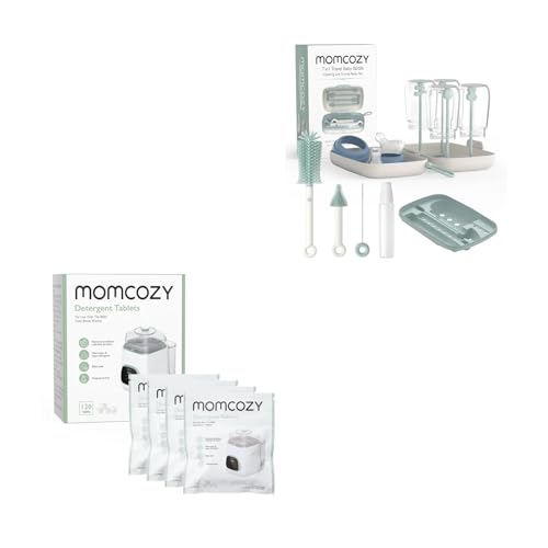 Momcozy KleanPal Pro 120 Tablets & 7-in-1 Silicone Bottle Brush Cleaning Kit