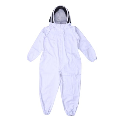 Outanaya Elastic Cuffs Removable Veil Beekeeping Suit Full Body Professional Grade XXL White