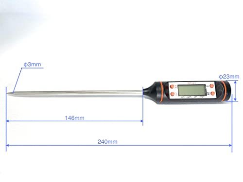 2-in-1 Digital Kitchen Thermometer, Waterproof for Meat Soup Tea, Switchable Backlight for BBQ & Home Brewing (Single)