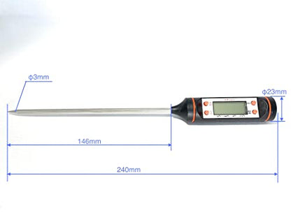 2-in-1 Digital Kitchen Thermometer, Waterproof for Meat Soup Tea, Switchable Backlight for BBQ & Home Brewing (Single)
