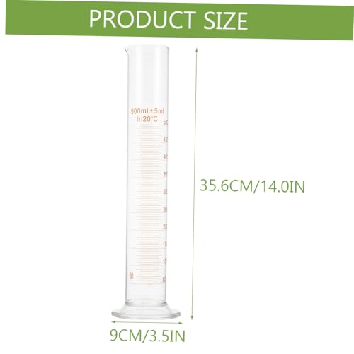Homoyoyo Lab Tool 500ml Glass Measuring Cylinder Graduations for School Home Use