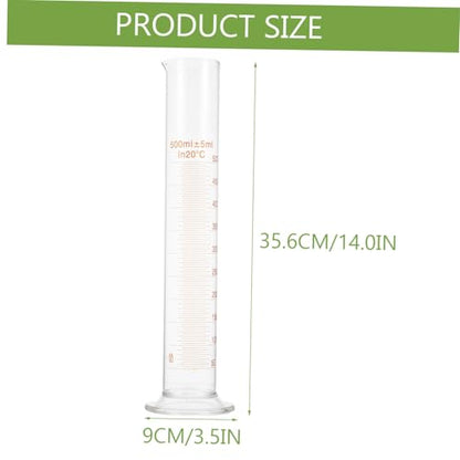 Homoyoyo Lab Tool 500ml Glass Measuring Cylinder Graduations for School Home Use