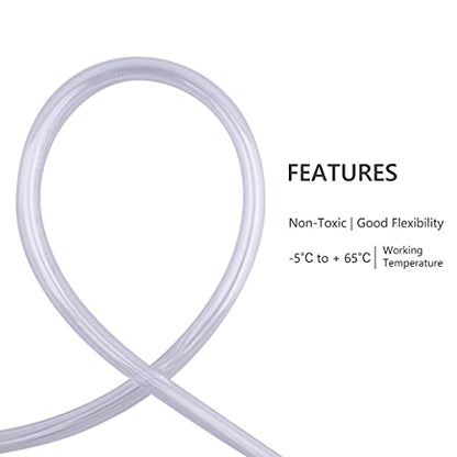 DERNORD PVC Tubing 3/8"ID X 1/2"OD Flexible Clear Vinyl Hose 10 Feet for Food Grade - size: 10 Feet, style: 3/8"ID X 1/2"OD