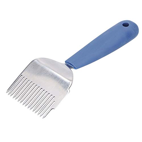 Zerodis 16 Tin Stainless Steel Uncapping Fork Honey Scraper Honey Fork Capping Scratcher with Plastic Handle and Hole for Beekeeping Tool and Harvest