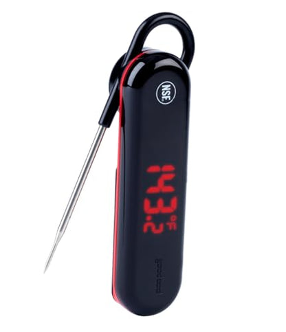 GoodCook Touch Digital Thermometer with LCD Display Instant Read with Stainless Steel Probe Built-In Magnet for Easy Storage, Black