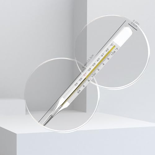 ℉ & ℃ Clinical Glass Thermometer for Underarm 2PCS - Classic Non Digital Thermometer for Adults - Accurate Easy Reading by AiBi TECH