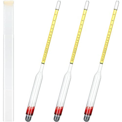 Weewooday 3 Pieces Hydrometer Alcohol High Accurate 0-200 Proof & Tralle Moonshine Alcoholmeter Proof Tester for Liquor Distilling