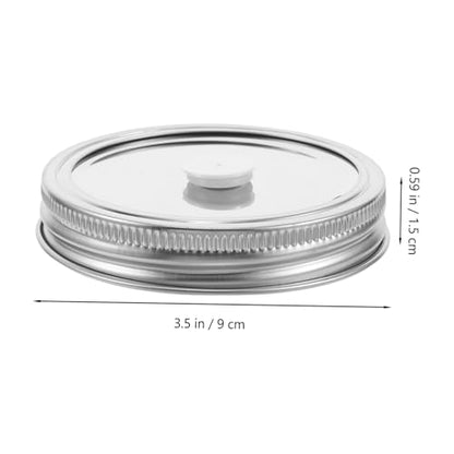 MAGICLULU 2pcs Stainless Steel Mason Jar Lids Vacuum Sealer for Wide Mouth Jars Canning Storage Accessory