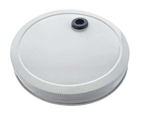 Home Brew Ohio Wide Mouth Jar 1 Gal w/Grommeted 110mm White Metal Cap and TwinBubble Airlock x2