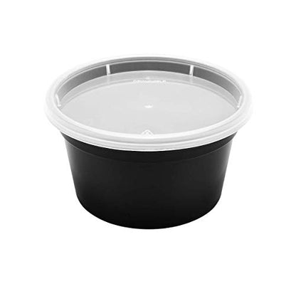 Karat [12oz - 240 ct Black PP Injection Molded Round Deli Containers with Lids (FP-IMDC12-PPB) - color: Black, size: 12oz