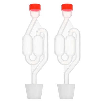 2 Sets S-Shaped Brewing Airlock with #6 Wine Stopper, Fermentation Lock Stoppers Bubble Airlock for Homemade Beer and Sauerkraut Equipment