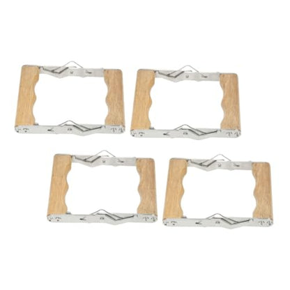 Veemoon 4pcs Beehive Frame Gripper Metal Frame Holder Tool with Wood Handle for Beekeeping Inspection and Hive Harvesting Equipment