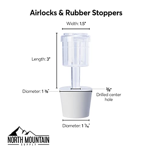 North Mountain Supply 1 Gallon Glass Fermenting Jug,2-Piece Airlock,Black Plastic Lid - Set of 1 & RS-PC-12 Red Star Premier Classique Wine Yeast - Pack of 12 - Fresh Yeast