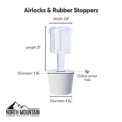 North Mountain Supply 1 Gallon Glass Fermenting Jug,2-Piece Airlock,Black Plastic Lid - Set of 1 & RS-PC-12 Red Star Premier Classique Wine Yeast - Pack of 12 - Fresh Yeast